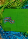 Green Colour Festive Wear Hand Work Cotton South Slub Dress Material 252